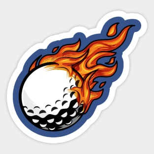 Golf Ball Fire Sport Competition Sticker